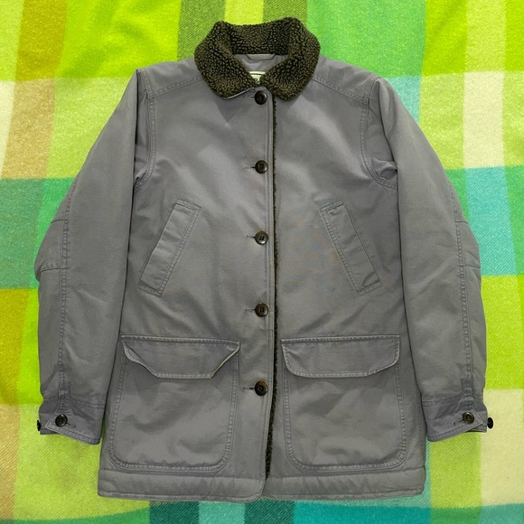 LL Bean Sherpa Lined Lilac Purple Chore Coat Barn Field Jacket Womens - Picture 1 of 4